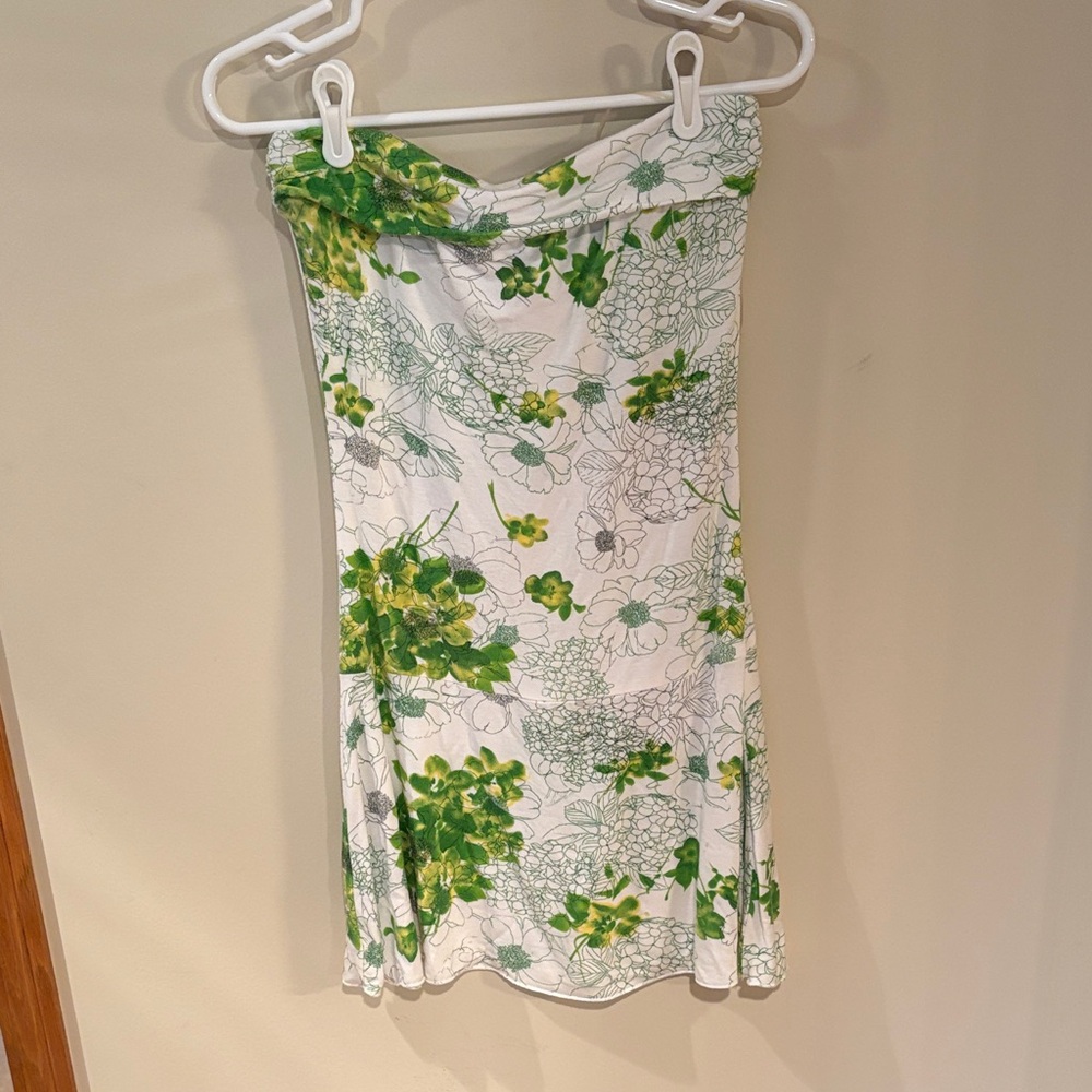 Guess Green and White Floral Mini Dress